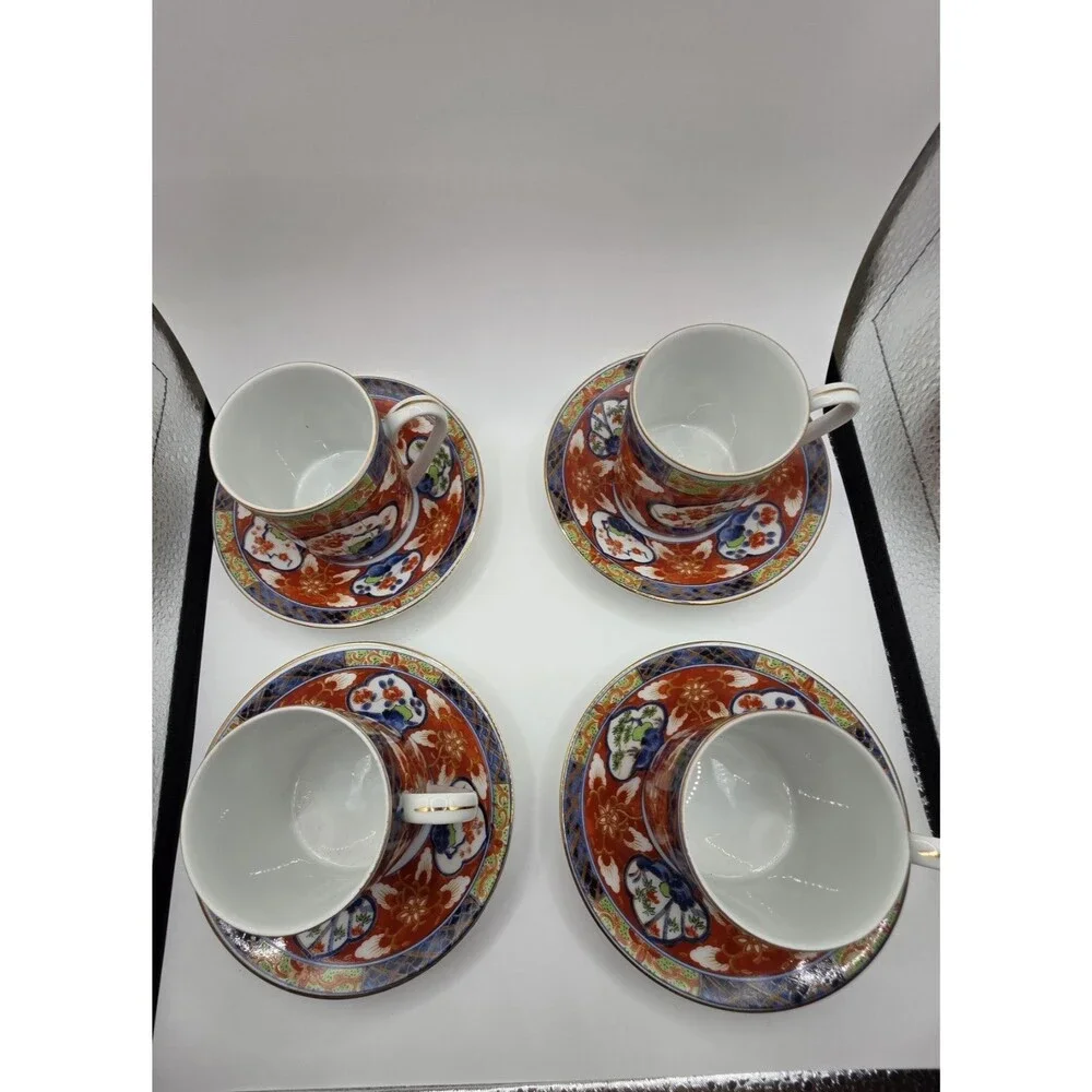 Takashimaya Made in Japan Porcelain Floral Painted Cup & Saucer Set 8 oz